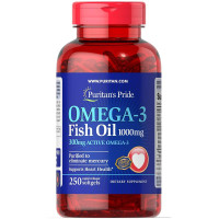 Puritan's Pride, Omega-3 (250 капс.), омега-3 триглицериды