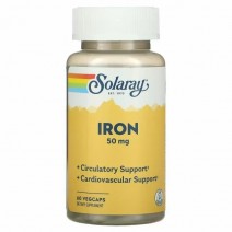 Solaray, Iron 50 мг (60 капс.), залізо хелат