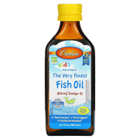 Carlson Labs, Kids Omega-3 800 mg (200 мл), дитяча омега-3, натуральний лимон