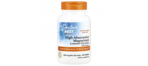 Doctors Best, Magnesium Lysinate Glycinate Chelated (120 таб.) магній хелат