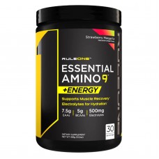 Rule1, Essential Amino 9 + Energy (30 порц.), амінокислоти ВСАА + EAA, полуниця