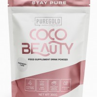 Pure Gold, Coco Beauty Powder (300г), коллаген комплексный с добавками, малина