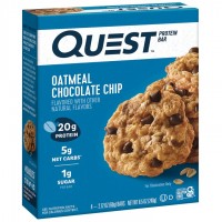 Quest Nutrition, QuestBar (60г), протеїнові батончики 4шт., вівсянка з шоколадними крихтами