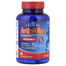 21st Century, Arthri-Flex + Vitamin D3 (120 таб.), глюкозамин, MSM, коллаген II типа для суставов