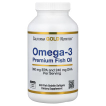 CGN, Omega-3 Premium Fish Oil, 240 капсул, риб'ячий  жир