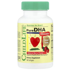 ChildLife, Kids Pure DHA (90 жев.капс.), детская омега-3