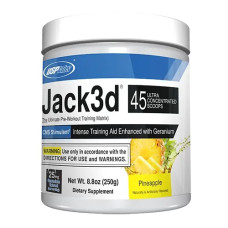 USP Labs, Jack 3d Pre–Workout 250г (45 порц.), предтреник, ананас