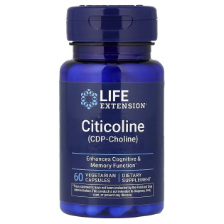 Life Extension, Citicoline CDP Choline 250 мг (60 капс.), цитиколін, холін