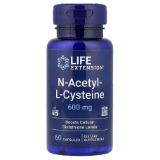 Life Extension, NAC (N-Acetyl Cysteine) 600 мг (60 капс.), N-ацетил-L цистеин