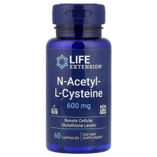 Life Extension, NAC (N-Acetyl Cysteine) 600 мг (60 капс.), N-ацетил-L цистеїн