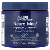 Life Extension, Magnesium L-Threonate, Neuro-Mag, (93.35г), магній L-Треонат, смак тропічного пуншу