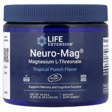 Life Extension, Magnesium L-Threonate, Neuro-Mag, (93.35г), магній L-Треонат, смак тропічного пуншу
