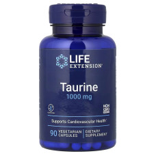 Life Extension, Taurine 1000 мг (90 капс.), таурин, L-таурин