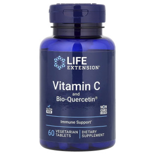 Life Extension, Vitamin C and Bio-Quercetin Phytosome (60 таблеток), вітамін C 1000 мг з кверцетином для імунітету