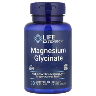 Life Extension, Magnesium Glycinate (90 капс.), магній гліцинат 