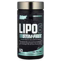 Nutrex, Lipo-6 Stim-Free (60 капс.), жиросжигатель, без стимуляторов