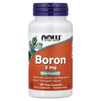Now Foods, Boron 3 мг (100 капсул), бор