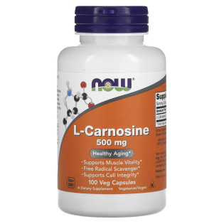 Now Foods, L-Carnosine 500 мг (100 капс.), L-карнозин амінокислота