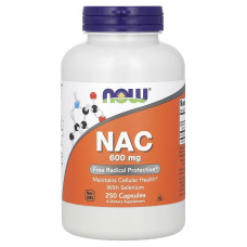 Now Foods, NAC 600 мг (250 капс.), N-ацетилцистеїн, N-Acetyl Cysteine