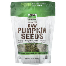 Now Foods, Raw Pumpkin Seeds (454 г), гарбузове насіння очищене