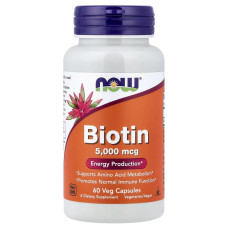 Now Foods, Biotin 5000 мкг (60 капс.), біотин для волосся
