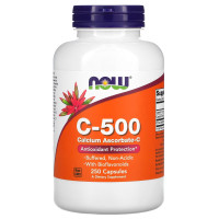Now Foods, C-500 Calcium Ascorbate-C (250 капсул), вітамін С-500