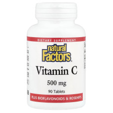 Natural Factors, Vitamin C-500 (90 таб.) витамин С