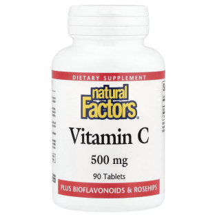 Natural Factors, Vitamin C-500 (90 таб.), вітамін С