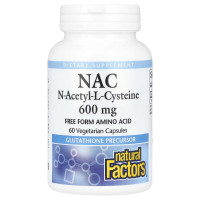 Natural Factors, NAC (N-Acetyl Cysteine) 600 мг (60 капс.), N-ацетил-L цистеїн