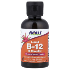 Now Foods, B-12 B-Complex (59 мл), жидкий витамин B12, B-комплекс