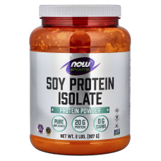 Now Foods, Sports, Soy Protein Isolate (907 г), растительный соевый протеин без вкуса
