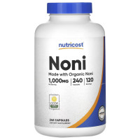 Nutricost, Noni 1000 мг (240 капс.), сік ноні