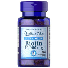Puritans Pride, Biotin 10000 мкг (100 капс.), дієтична добавка біотин 