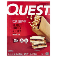 Quest Nutrition, QuestBar (60г), протеїнові батончики 1 шт. арахісова паста та желе
