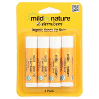 Mild By Nature, Sierra Bees Organic Honey Lip Balm (4 шт.), органічний бальзам для губ, з медом