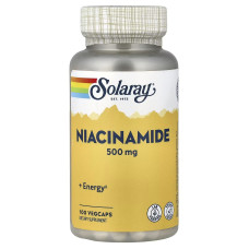 Solaray, Niacinamide 500 мг (100 капс.), ниацинамид, витамин B3