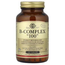 Solgar, B-Complex 100 (100 таб.), вітаміни В, комплекс В-100