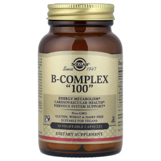 Solgar, B-Complex 100 (50 капс.), вітаміни групи В