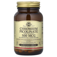 Solgar, Chromium Picolinate 500 мкг (60 капс.), хром піколінат