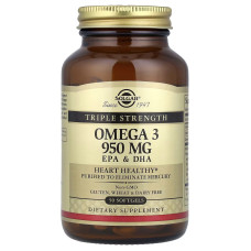 Solgar, Triple Strength Omega-3 950 мг (50 капс.), омега-3