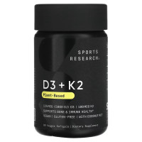 Sports Research, Vitamin D3+K2 (60 капс.), витамин Д3+К2