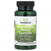 Swanson, Adaptogen Herbal Complex with Rhodiola, Ashwagandha, Ginseng (60 капсул), адаптогенний комплекс від стресу та втоми