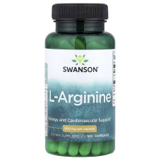 Swanson, L-Arginine 500 мг (100 капс.), аргінін
