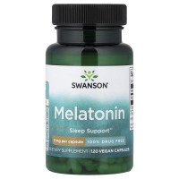 Swanson, Melatonin 3 мг (120 капс.), мелатонін