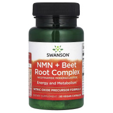 Swanson, NMN + Beet Root Complex 300 мг (30 капс.), NMN, NAD+, поддержка энергии