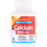 21st Century, Calcium 500+D3 (90 таб.), кальций D3, кальций витамин Д3