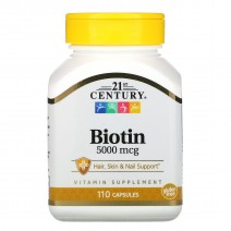 21st Century, Biotin 5000 мкг (110 капс.), біотін для волосся