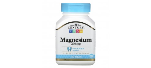 21st Century, Magnesium (110 таб.), магний + кальций, магній