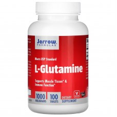 Jarrow Formulas, L-Glutamine (100 таб. По 1000 мг), глютамин, глутамин