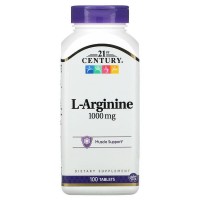 21st Century, L-Arginine 1000 мг (100 таб.), аргінін